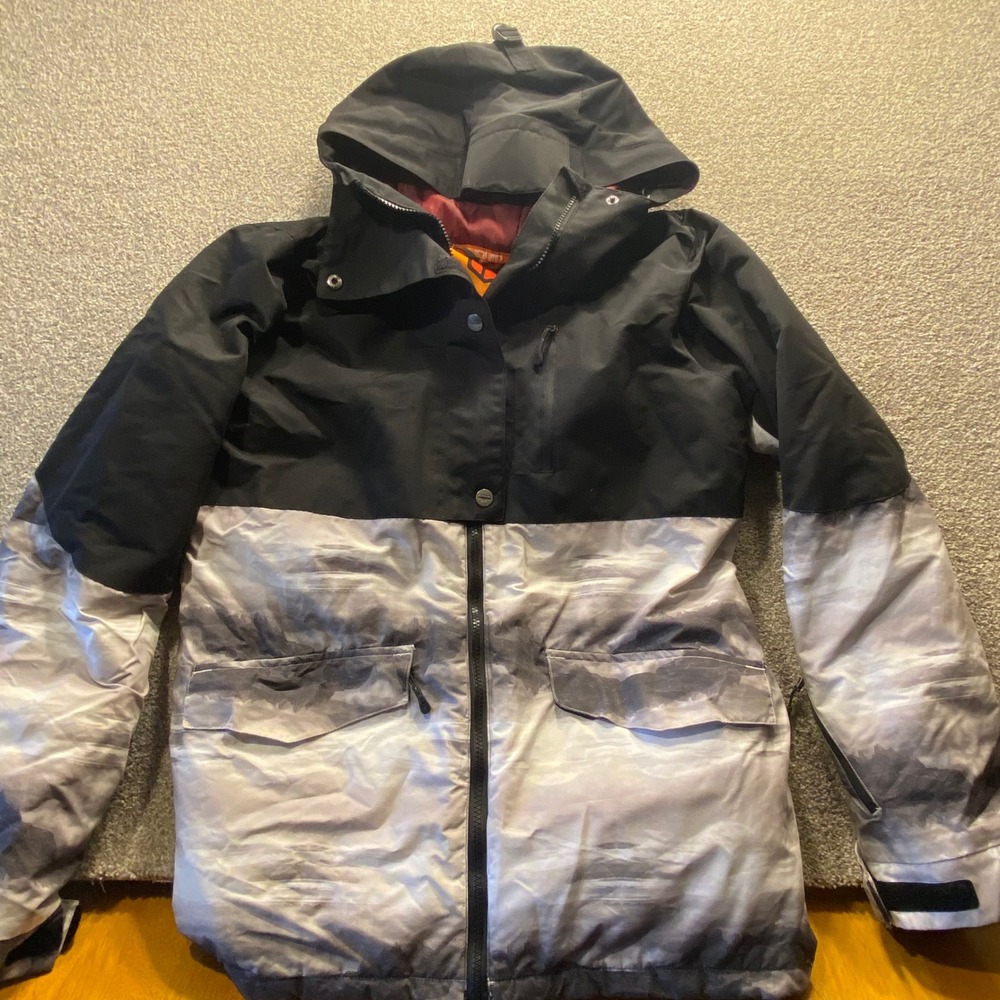 Liquid Venture 8K Snowboard Jacket Mens XL Black Grey Waterproof Ski Coat Hooded
